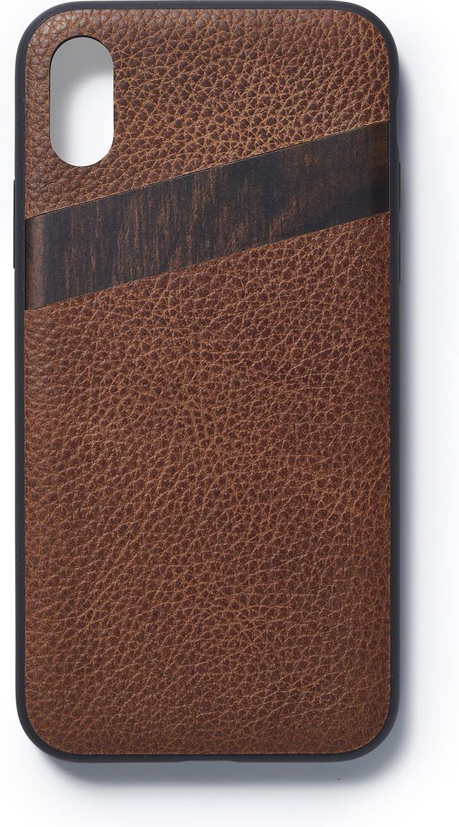 Iphone X leather wood case sandalwood