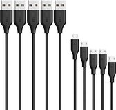 Anker PowerLine 5-pack zwarte micro USB kabels uit Kevlar supervezel | 1x 0.3m + 2x 0.9m + 1x 1.8m + 1x 3m