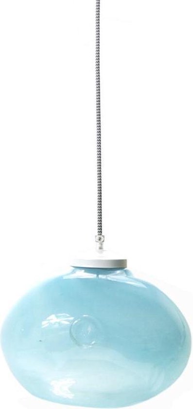 Teaka - Hanglamp - D.30 cm - Pastel Blauw, Glas | bol.com