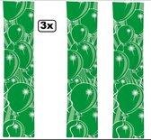 3x Banier Balloons groen 300 x 60 cm