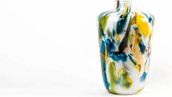 Verbaasd serie zweep Design Vaas Fidrio - glazen sculptuur - colori - gekleurd glas -  mondgeblazen - 28 cm hoog | bol.com
