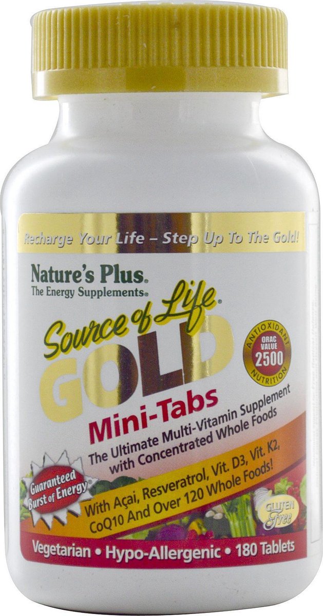 Gold, Mini-Tabs, The Ultimate Multi-Vitamin Supplement (180 Tablets) - Nature's Plus
