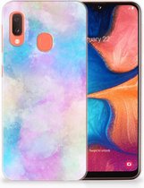 Siliconen Back Case Geschikt voor Geschikt voor Samsung Galaxy A20e TPU Hoesje Watercolor Light