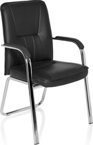 hjh office Banda PU - Chaise de bureau - Chaise de conférence - Chaise visiteur - Noir