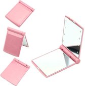 Make up spiegel met verlichting - LED spiegeltje - make up spiegel - draagbare spiegel met licht - roze - DisQounts