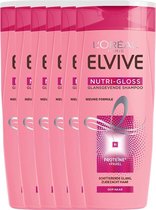 L’Oréal Paris Elvive Nutrigloss Shampoo - 6 x 250 ml - Voordeelverpakking