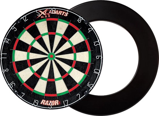 XQMax - Razor 1 Bristle - dartbord - inclusief - dartbord surround ring - zwart - XQMax