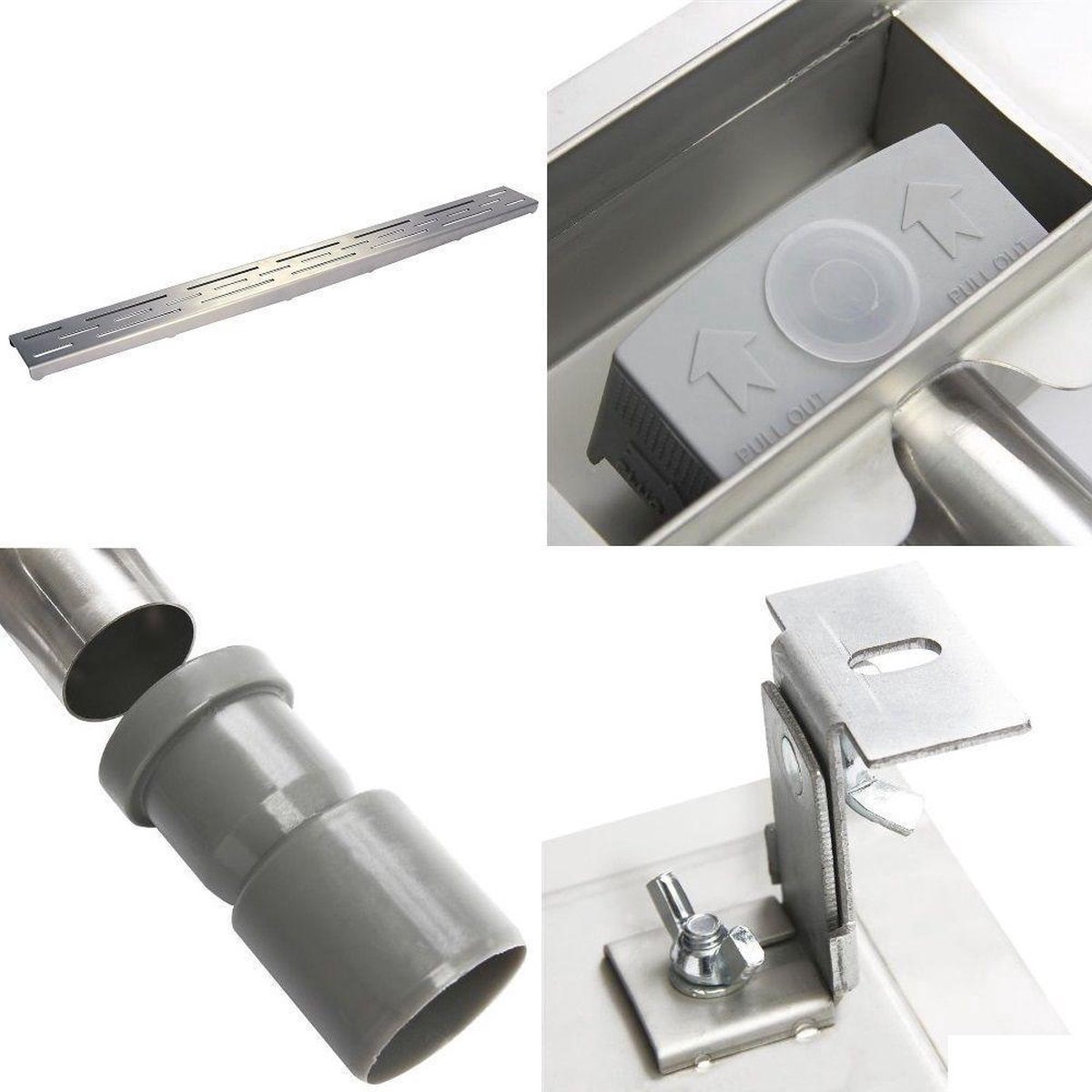 Wiesbaden Eco RVS Douchegoot met Muurflens 70 cm.