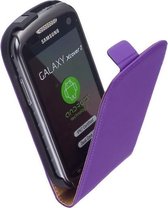 LELYCASE Flip Case Lederen Hoesje Samsung Galaxy Xcover 2 Lila