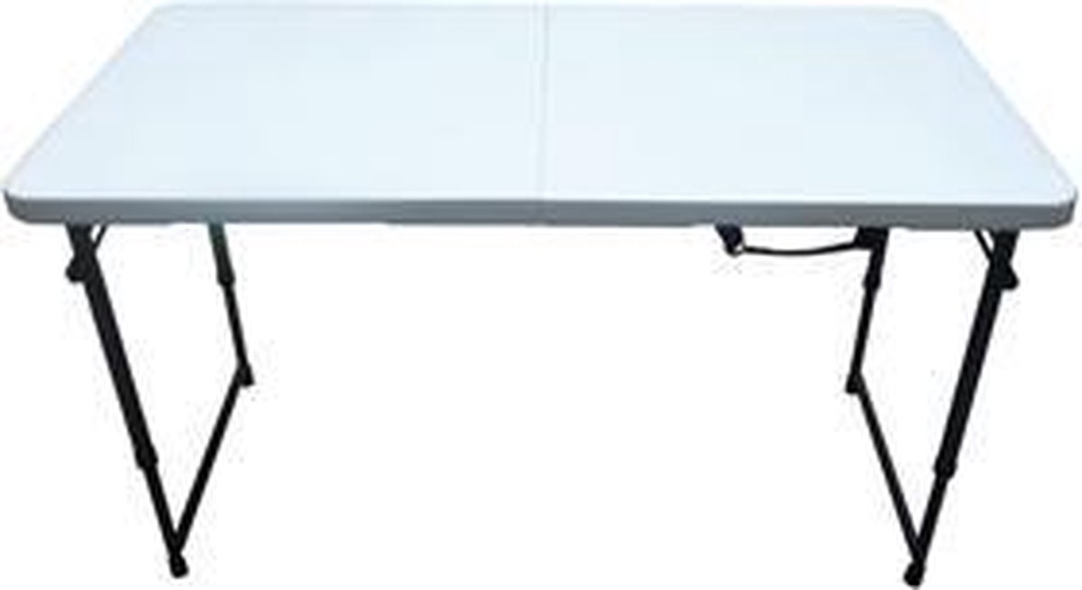 Lifetime - buffettafel 122cm - hoogte verstelbaar - inklapbaar als koffer - wit - werktafel - inklapbaar - bijzettafel