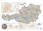 Postleitzahlenkarte Österreich 1 : 500 000. Poster-Karte mit Metallbestäbung