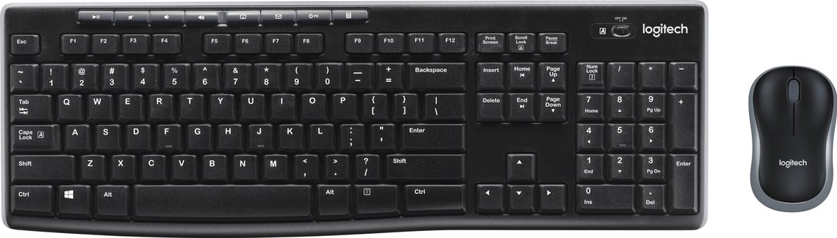 Logitech MK270 RF Draadloos QWERTY Pan Nordic Zwart toetsenbord