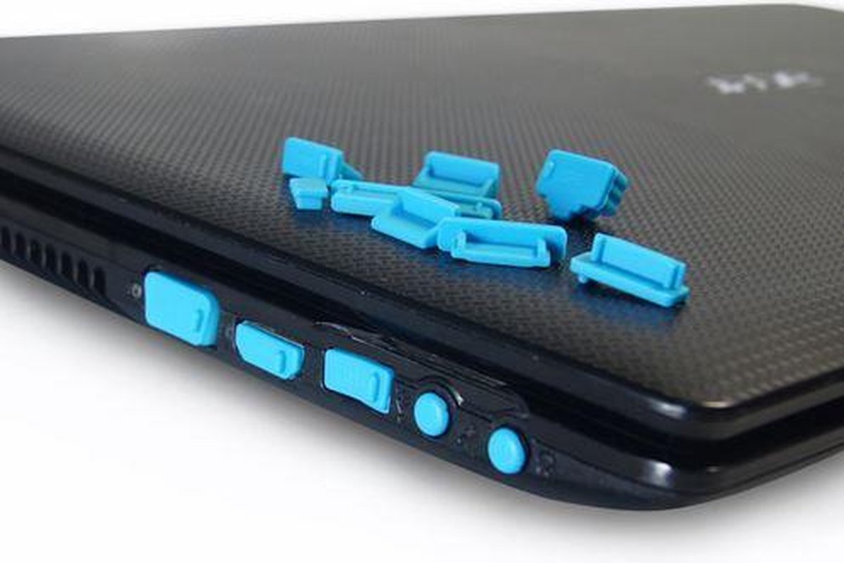 Anti dust plugs - Universele Laptop Antidust siliconen stofvrij dust stoppers - Geschikt voor Macbook pro / Laptop / Chromebook / PC - 1 set Blauw
