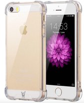 Hoesje voor Apple iPhone 5 / 5s / SE - Siliconen Hoesje met Versterkte Rand Shockproof Transparant Doorzichtig, TPU Gel Soft Hoesje
