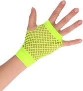Groene grunge/gothic korte visnet handschoenen voor volwassenen