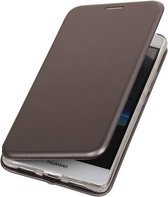 BestCases.nl Grijs Premium Folio leder look booktype smartphone hoesje voor Huawei P9 Lite
