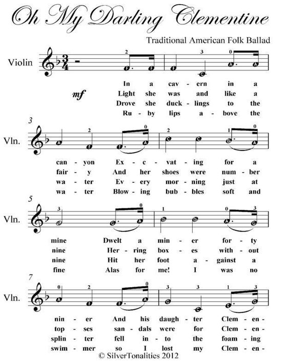 Bol Com Oh My Darling Clementine Easy Violin Sheet Music Ebook Traditional American Folk