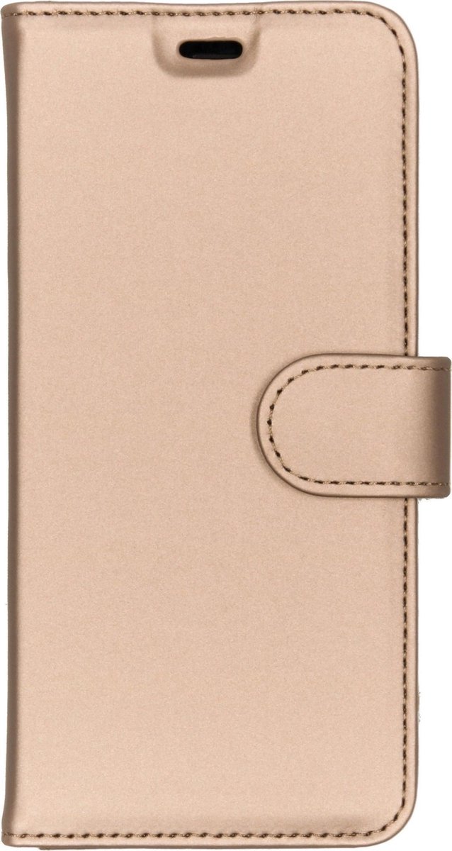 Samsung Galaxy A8 (2018) Hoesje Met Pasjeshouder - Accezz Wallet Softcase Bookcase - goud