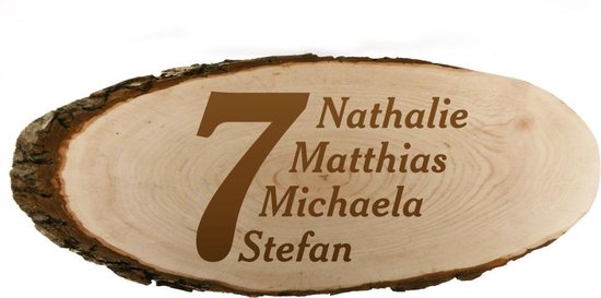 Houten naambord | naambordje voordeur hout| Duurzame naambord 17 t/m x 13 cm | bol.com