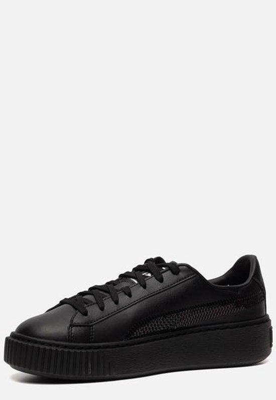 puma basket platform black and white