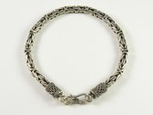 Zware zilveren armband met koningsschakel - 18.5 cm