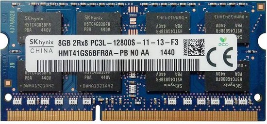 8GB HYNIX DDR3L SO-DIMM 1600 Mhz PC3L-12800S Laptop RAM HMT41GS6BFR8A-PB - Hynix