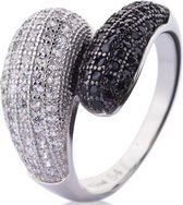 Schitterende Zilveren Abstracte Ring | Dames ring | 925 Zilver | 19,00 mm. Maat 60 | Jonline