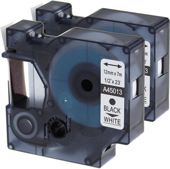 Dymo Standaard Label Tapes Compatible voor Dymo 12mm x 7m 2 stuks bol