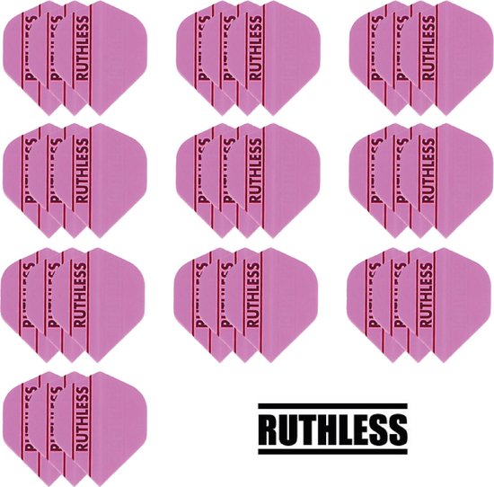 Afbeelding van het spel deDartshop 10 Sets (30 stuks) Ruthless flights Multipack - Fluor Roze - darts flights