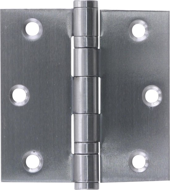 STARX kogelscharnier met pen, ronde hoek, 76x76, RVS.