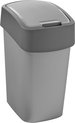 Curver Flip Bin Afvalbak - 9L - Zilver/Antraciet