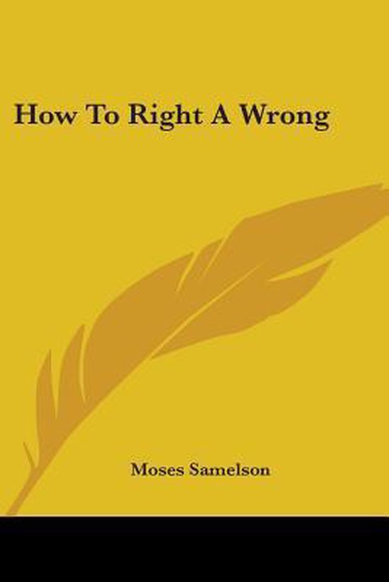 How to Right a Wrong - cover
