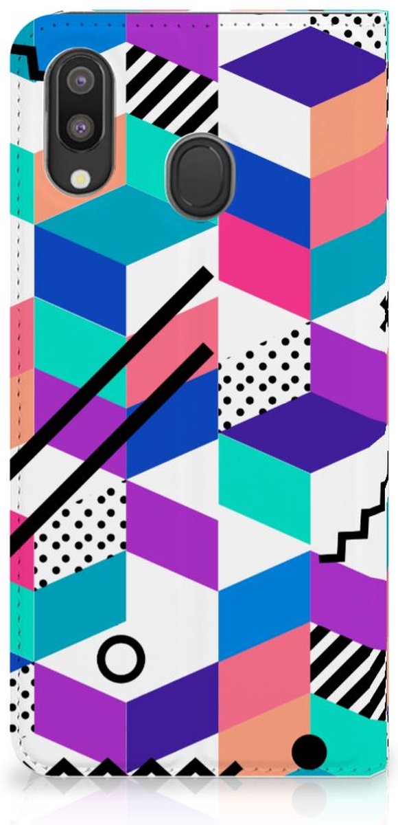 Samsung Galaxy M20 Stand Case Blokken Kleurrijk