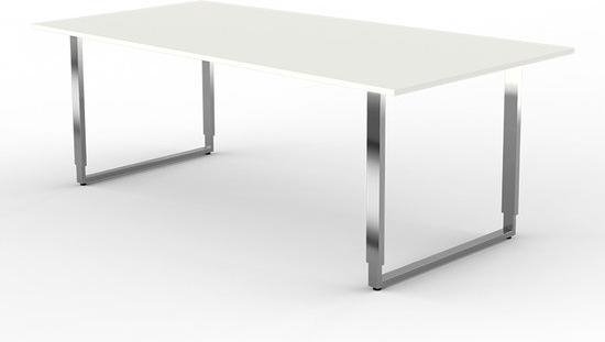 de wind is sterk afstand manipuleren Eettafel Alpha wit hoge tafel hoogte verstelbaar | bol.com