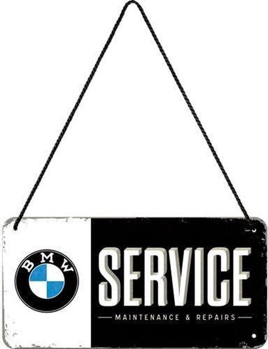 BMW Service Metalen wandbord 10x20 cm