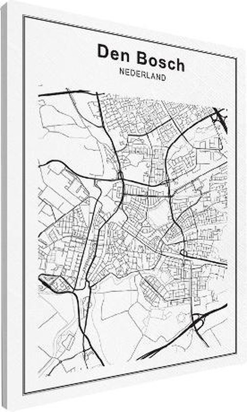 Stadskaart Den Bosch canvas 50x70 cm Plattegrond