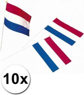 10x agitant des drapeaux / drapeaux à main Hollande 39 cm en paquet - Articles de fête et décoration néerlandais