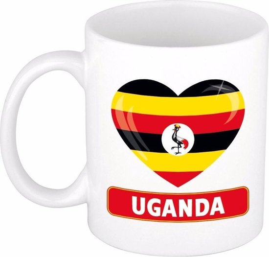 Hartje Oeganda mok / beker 300 ml - Oegandese koffiebeker