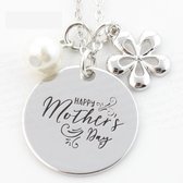 Moeder ketting | Happy mother's day | zilverkleurig