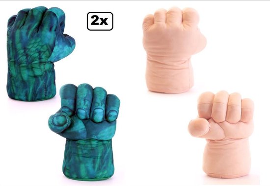 2x Paar Mega smash hand groen en beige