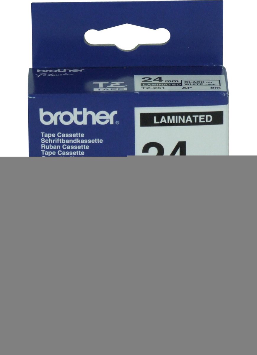 Brother TZ-251 Printtape – 24 Mm Breed, 8 Meter – Origineel Gelamineerd Label, Zwart Op Wit – Voor Professionele En Duurzame Labels 1 miniatura