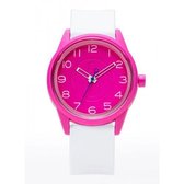 Q&Q RP00J047Y Smile Solar horloge 40 mm 50 meter wit/ roze