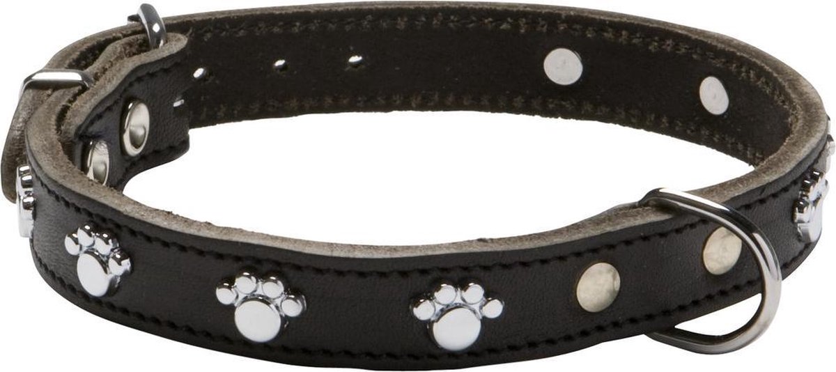 Adori Halsband Soft Met Voetjes Donkerbruin - Hondenhalsband - 45x1.8 cm