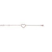 New Bling 9NB 0220 Zilveren armband met hart - zirkonia - lengte 17 + 3 cm - rosékleurig