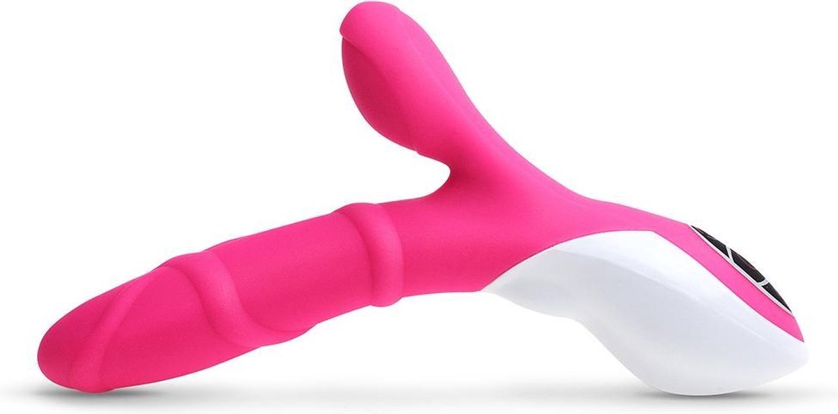 Goedkoopste EZlove – Vrouwvriendelijke Tarzan Vibrator met Gebogen Armen voor G-spot en Clitoris Stimulatie Geribbeld – 19 cm - Roze