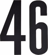 Cijfer sticker 46 zwart 10 cm - klikocijfers / losse plakcijfers