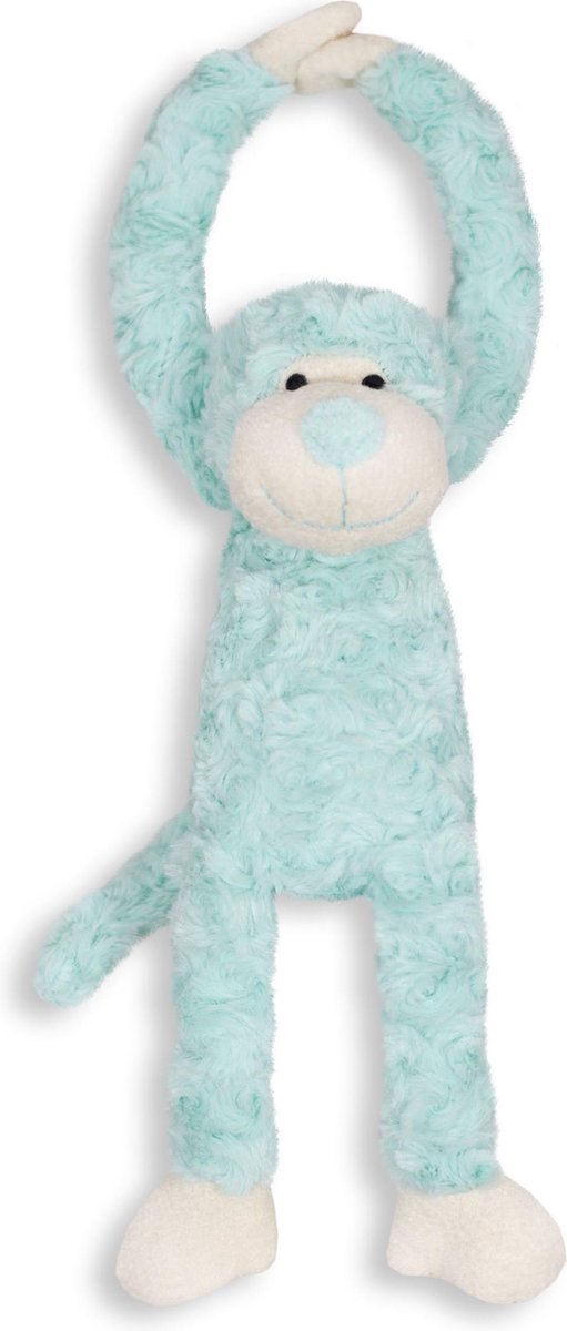 Funnies Slingeraap - Knuffel aap - Mint - 45cm - Pluche - Cadeau voor baby en peuter