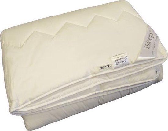 iSleep Cotton 4-Seizoenen Dekbed - 100% Katoen - Litsjumeaux - 240x220 cm - Wit