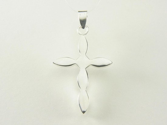 Pendentif croix en argent avec coquille d'ormeau