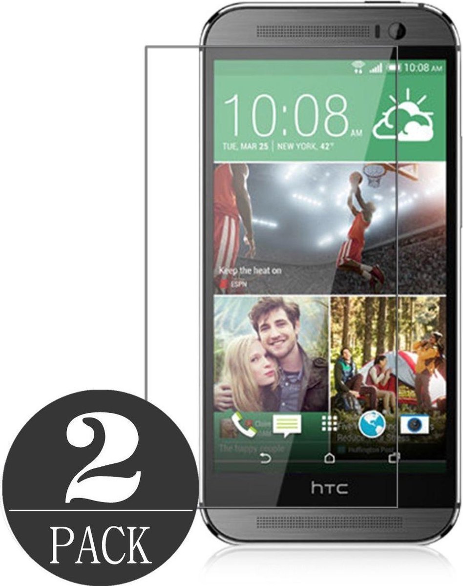 Screenprotector Glas Folie Tempered Glass voor HTC One M8 of HTC One M8s 2 stuks